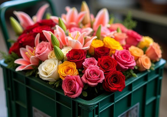 Vibrant flowers kept fresh in a climate controlled environment